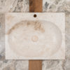 Rectangular travertine washbasin “Akei”