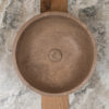 Round travertine washbasin "Ball Scuro"