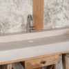 Minimal travertine washbasin “Breve”