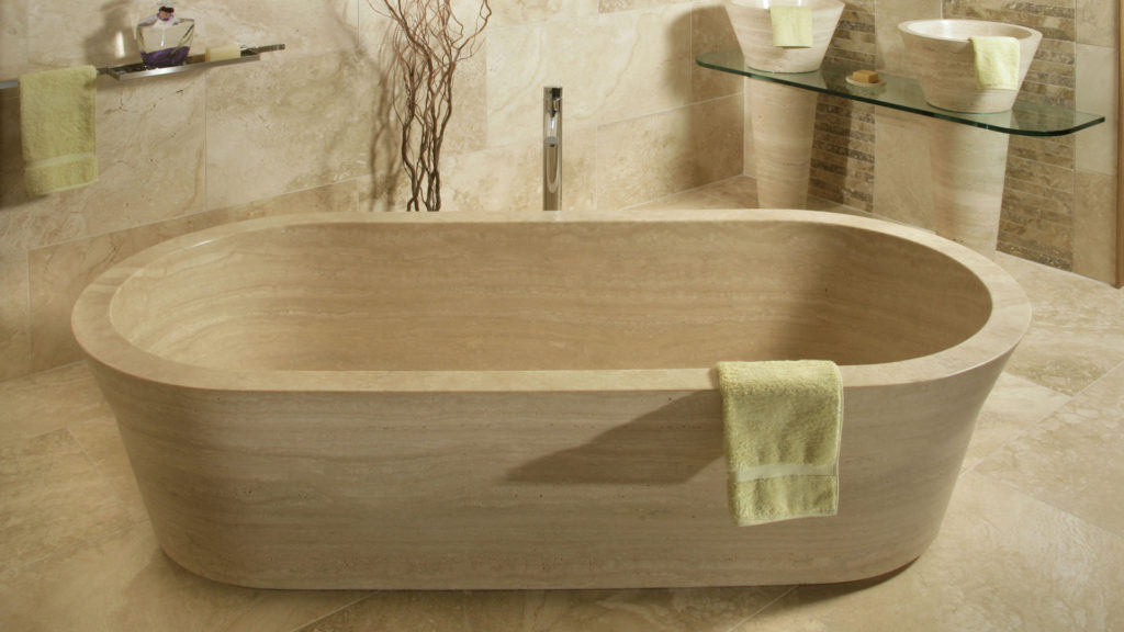 Badewanne aus Travertin „Cono“