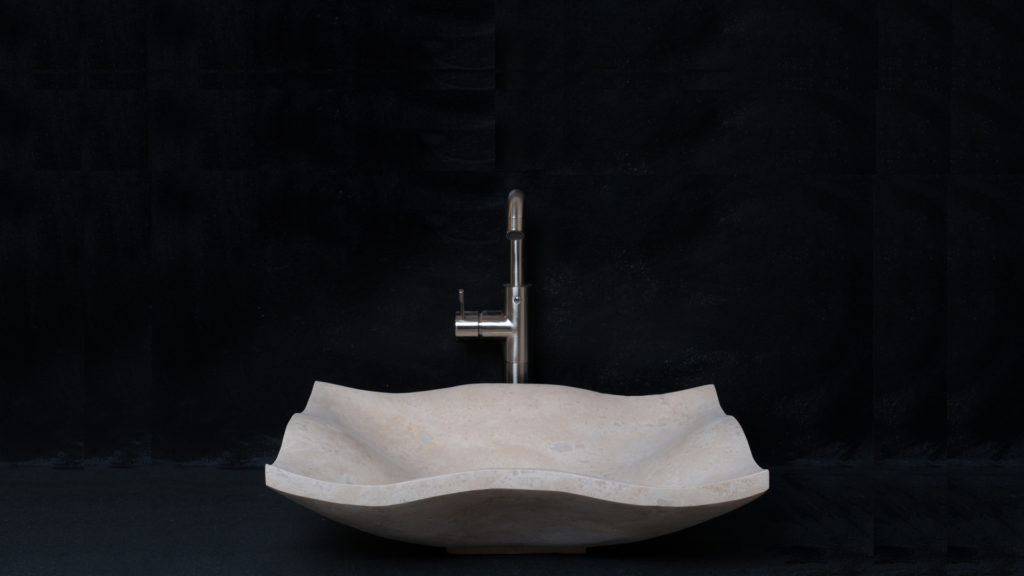 Light travertine sink “Carta”