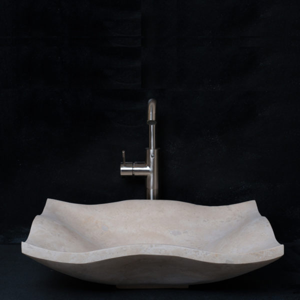 Light travertine sink "Carta"