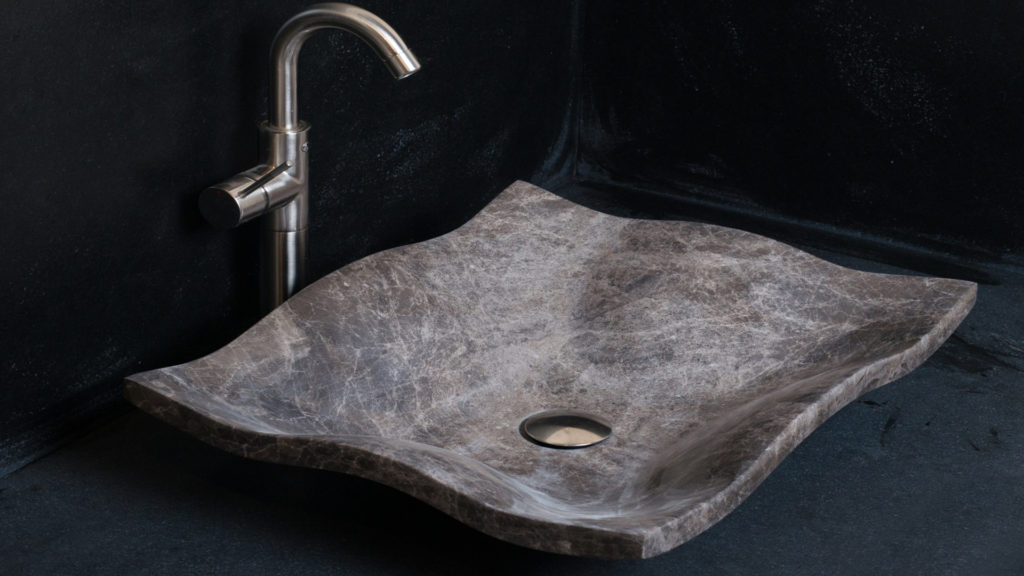 Rectangular marble sink "Carta Emperador"