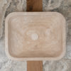 Rectangular travertine washbasin “Crib CH”