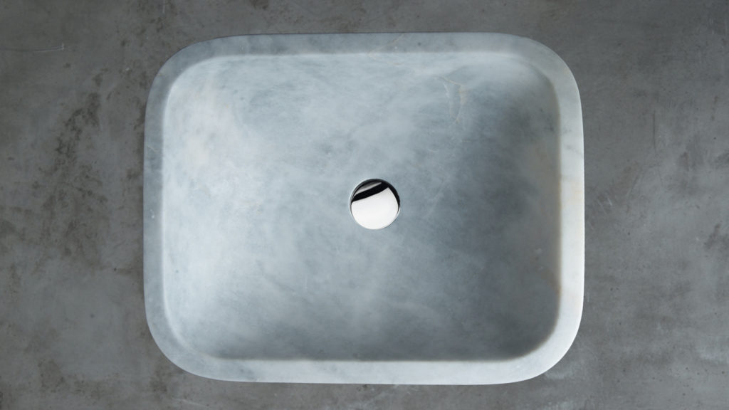 Lavabo rettangolare in marmo "Crib Grey"