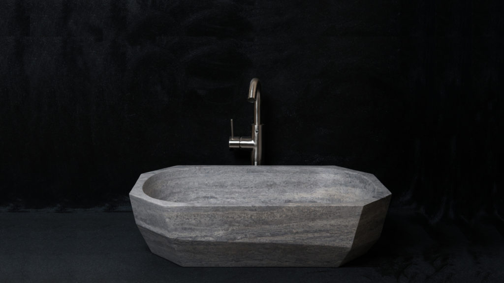 Designer travertine washbasin “Daymo Ice”