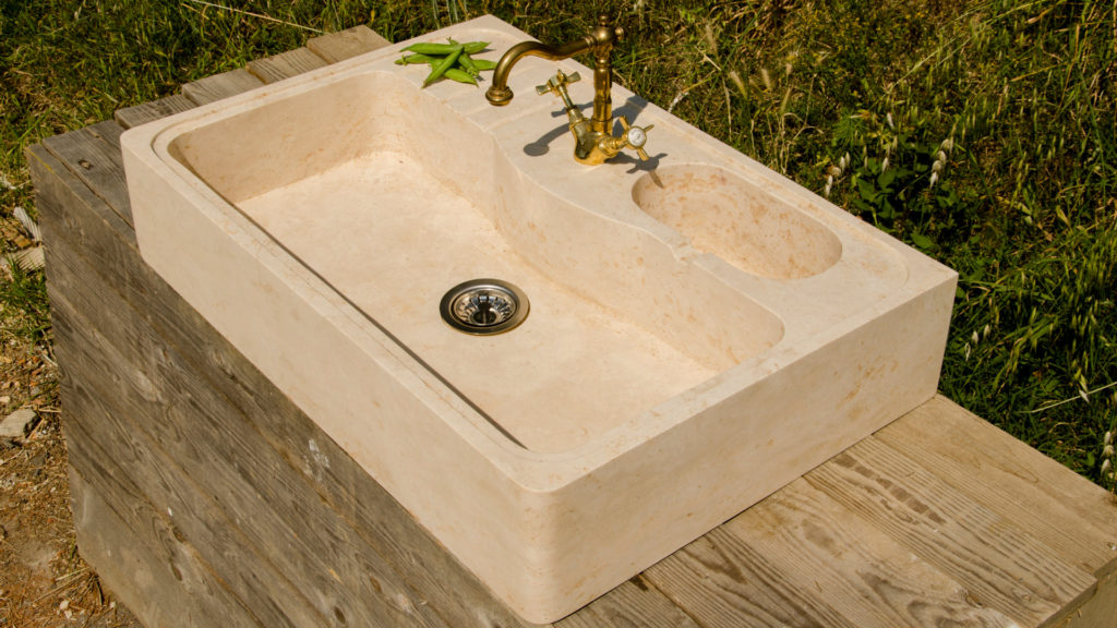 Travertine sink “Acquaio + 1”