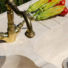 Lavello in travertino "Acquaio doppio"