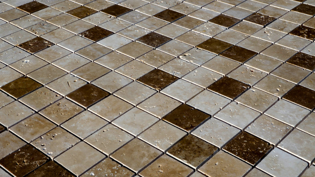 Mosaik aus Travertin „5,0×5,0 Tuscany Mix“ geschliffen