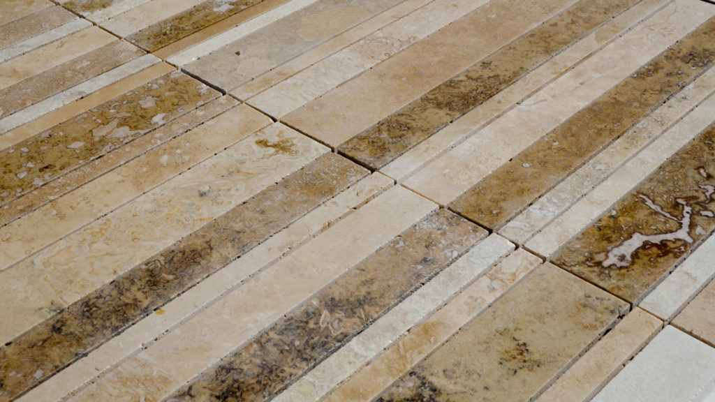 Travertine mosaic “Bars HF Tuscany Mix” Modern