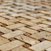 Mosaico in travertino "Basketweave" Levigato