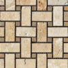 Mosaico in travertino "Basketweave" Levigato