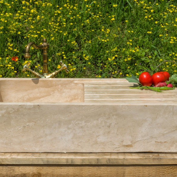 Küchenspüle aus Travertin „Cubo“ - Pietre di Rapolano