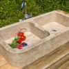 Lavello in travertino "Double"