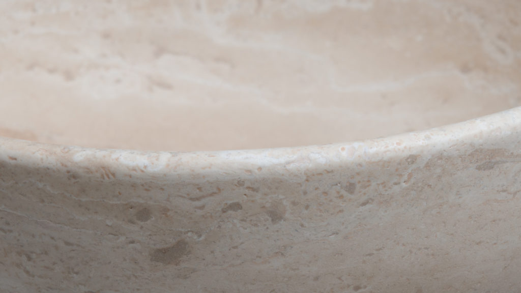 Thin-edged travertine washbasin "Fiano Slim"