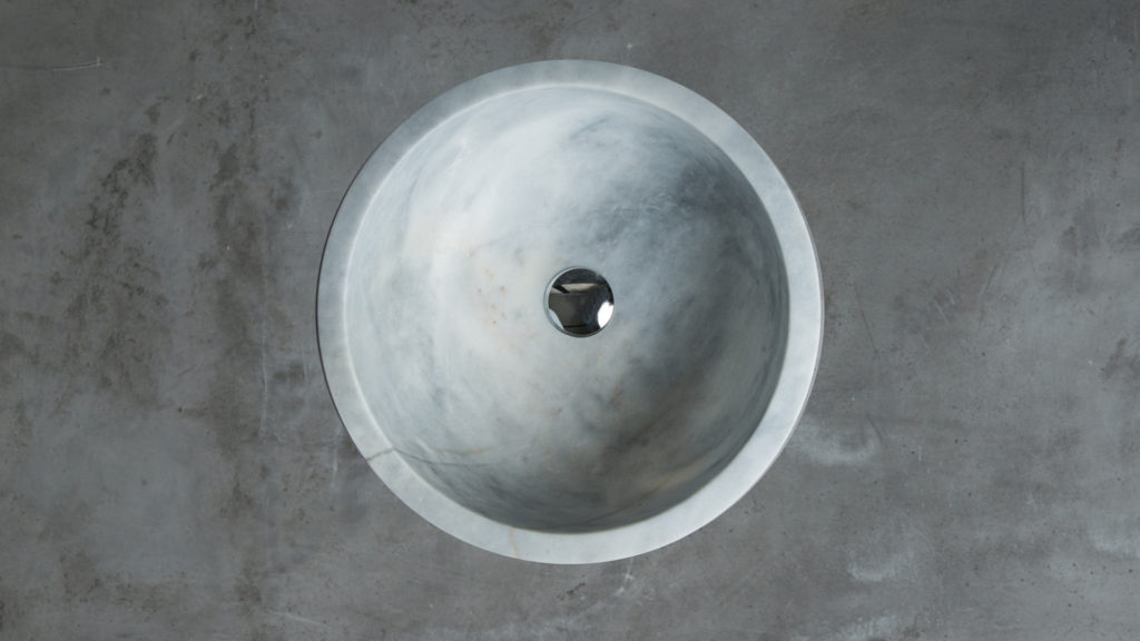 Rundes Waschbecken aus Marmor „Fiano Grey“