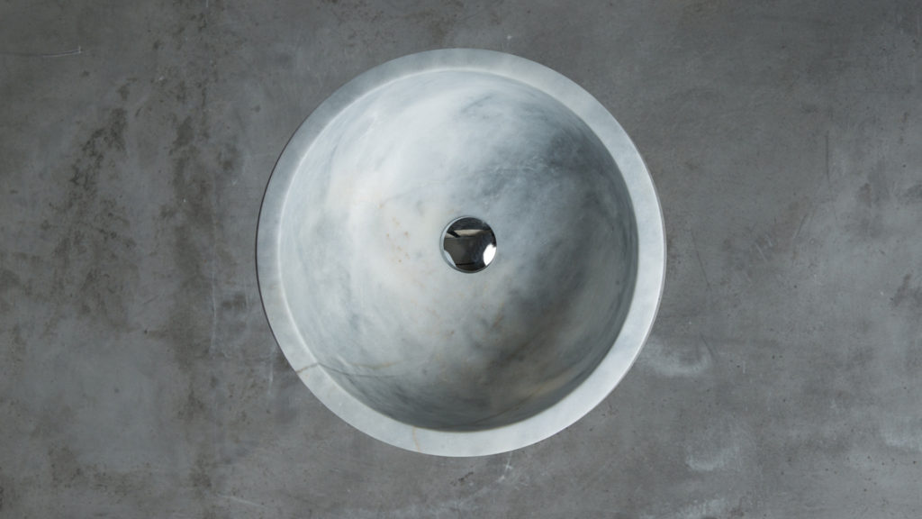 Lavabo rotondo in marmo "Fiano Grey"