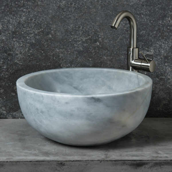 Lavabo rotondo in marmo "Fiano Grey"