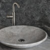 Lavabo design in travertino grigio "Fonterutoli Ice"