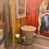 Column travertine washbasin “Cono”