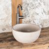 Small round travertine sink "Fianino"