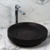 Lavabo tondo in basalto "Ufo Black"