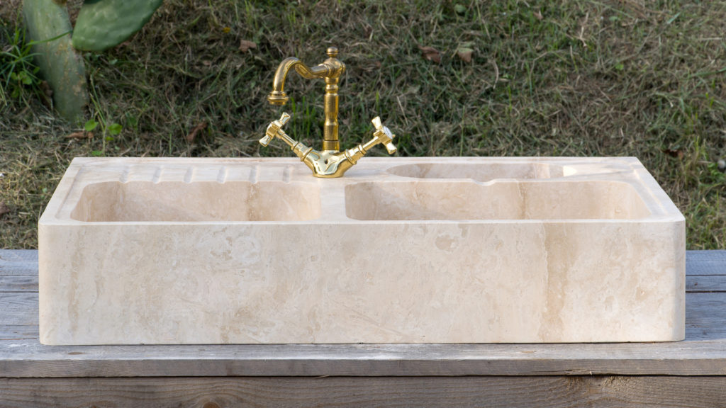 Travertine sink “Acquaio Triplo”