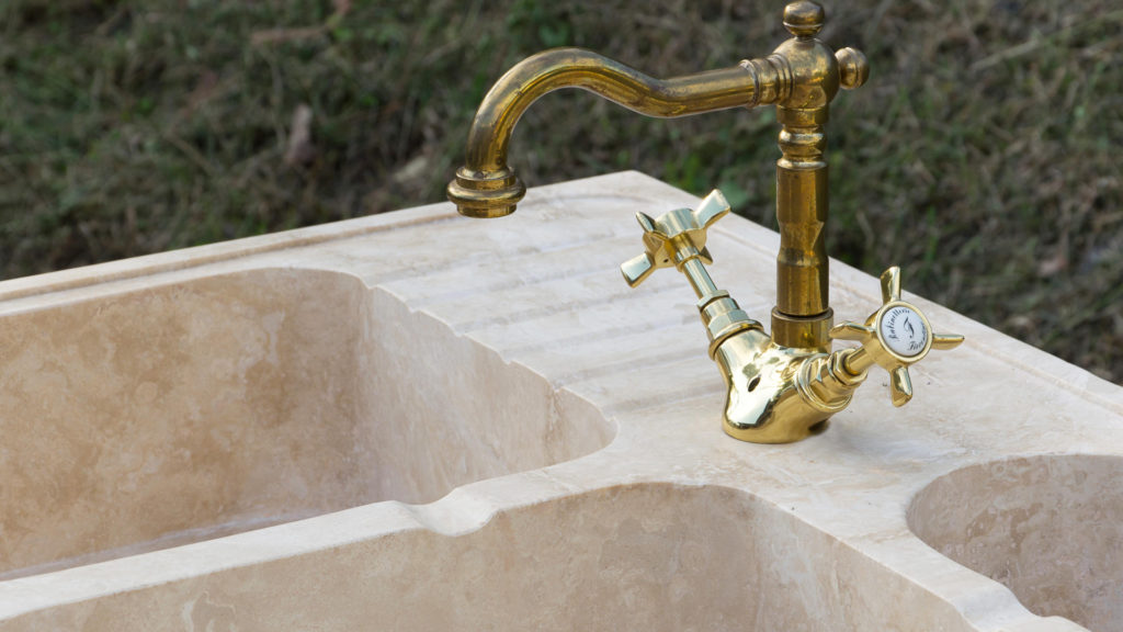 Travertine sink “Acquaio Triplo”