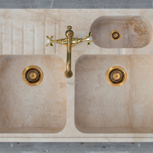 Küchenspüle aus Travertin „Acquaio Triplo“ - Pietre di Rapolano