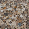 Travertine mosaic "Petali Tuscany Mix" Polished