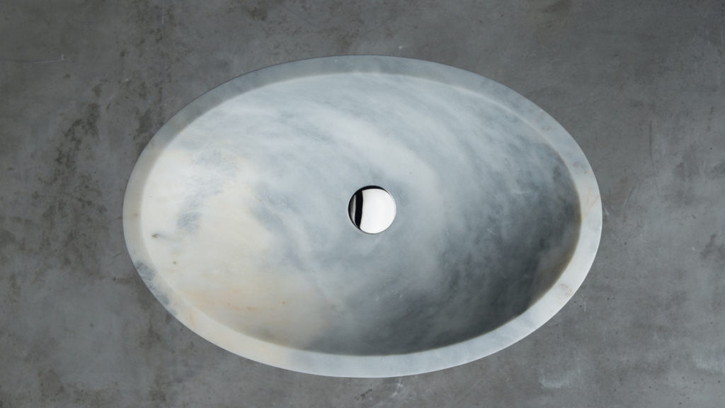 Oval marble washbasin "Ovetto Grey"