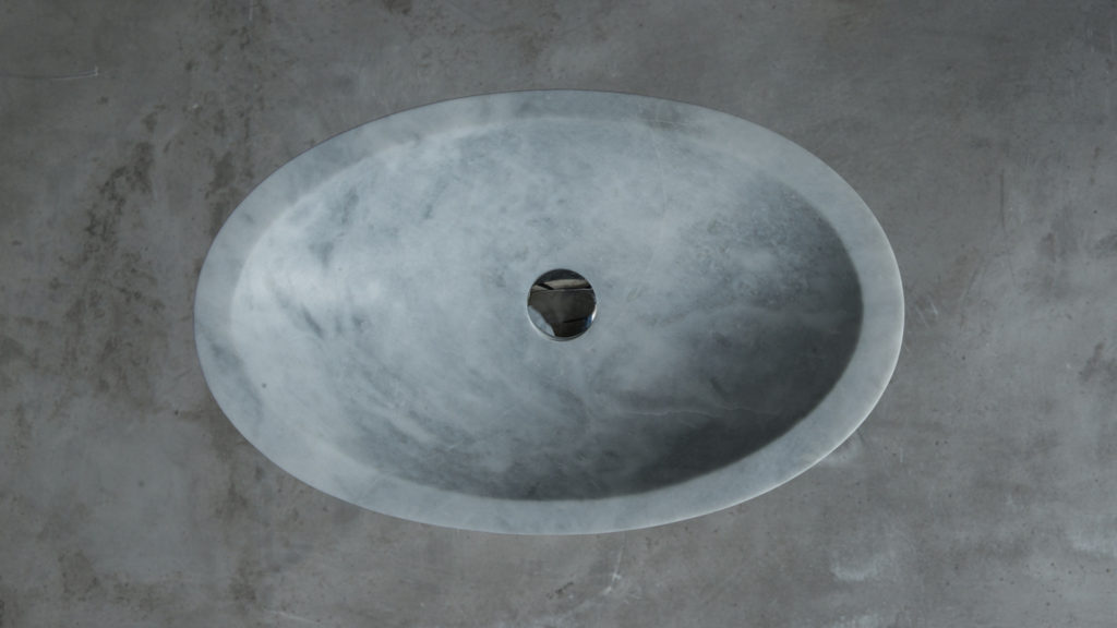 Oval marble washbasin "Ovetto New Grey"