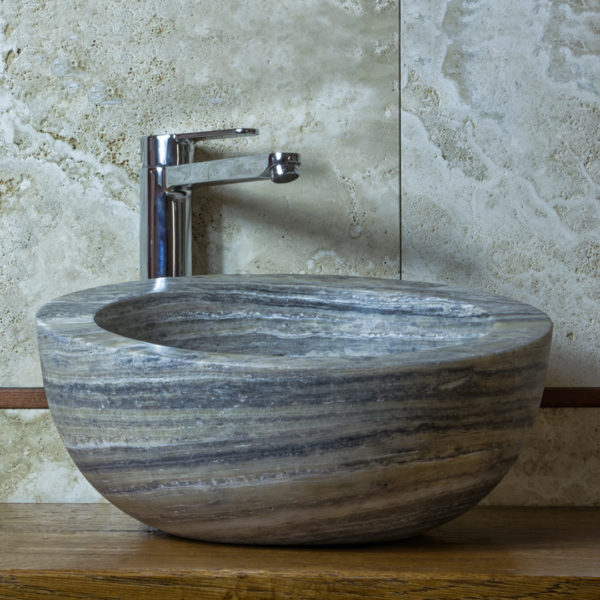 Lavabo Da Appoggio In Travertino Palla Antico Pietre Di Rapolano