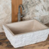 Rustic travertine washbasin “Pilozzo”