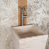 Column travertine washbasin "Piramide"