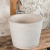 High travertine washbasin "Secchio"