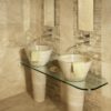 Lavabo a colonna in travertino "Cono CH"