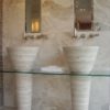 Lavabo a colonna in travertino "Cono CH"