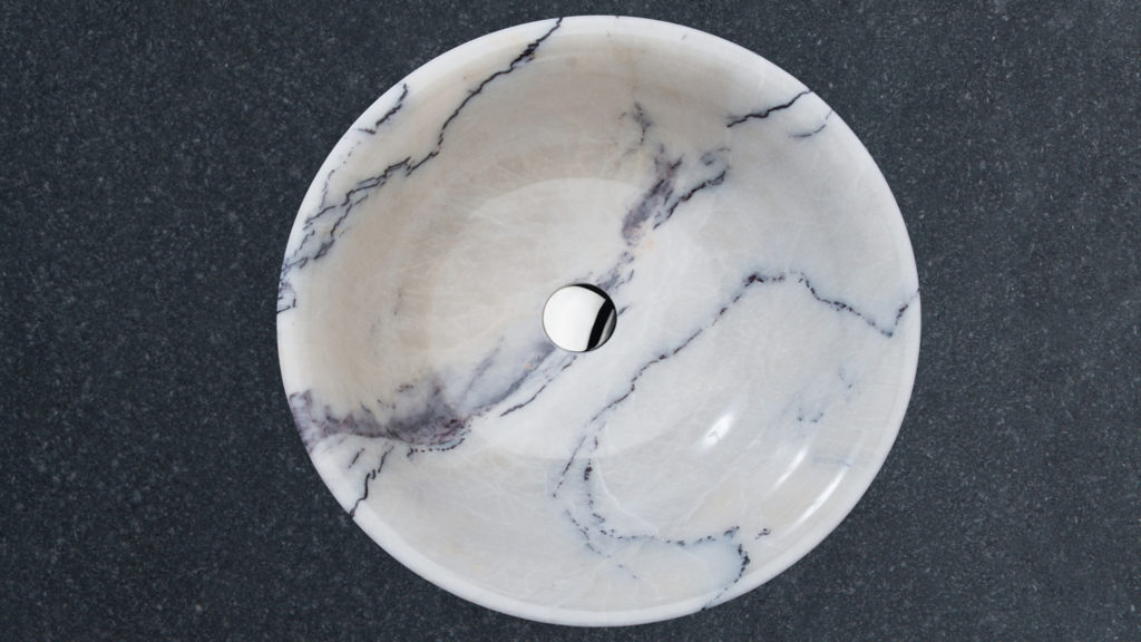 Round marble washbasin "Simple Lilac"