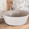 Large round travertine washbasin "Simple"