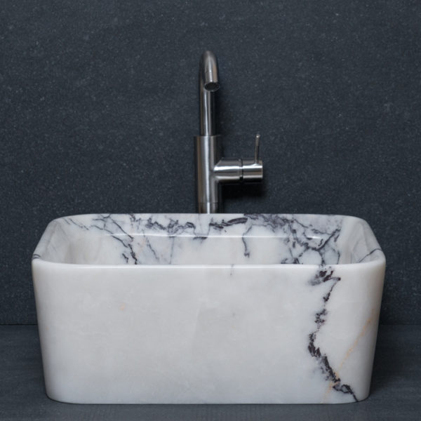 Lavabo quadrato in marmo "Square Lilac"