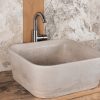 Lavabo quadrato in travertino "Square Slim"