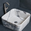Square marble washbasin "Square Lilac"