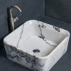 Lavabo quadrato in marmo "Square Lilac"