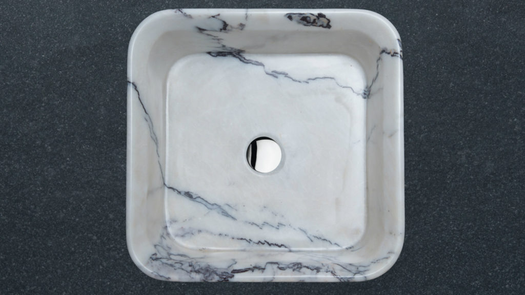 Lavabo quadrato in marmo "Square Lilac"