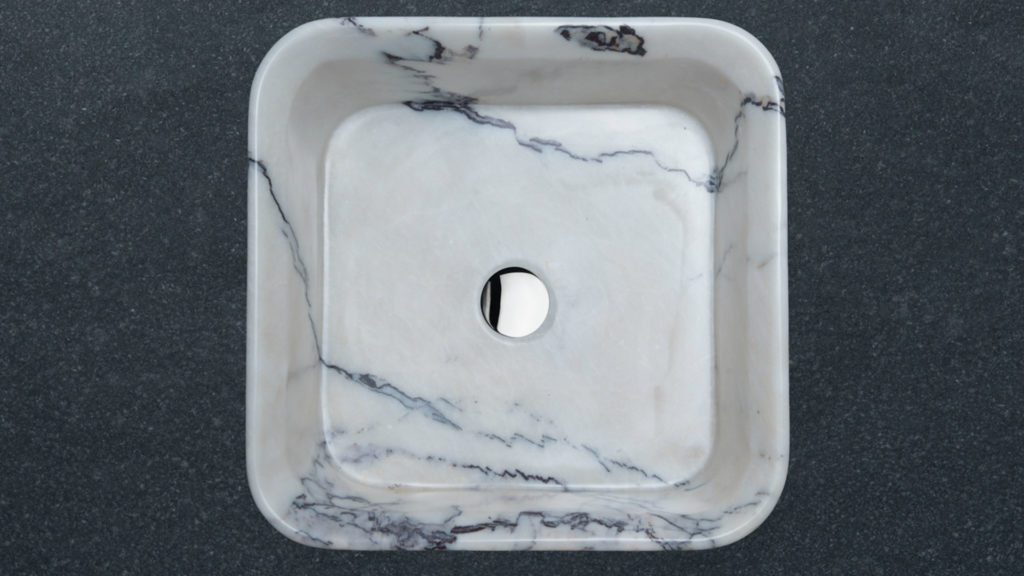 Square marble washbasin "Square Lilac"