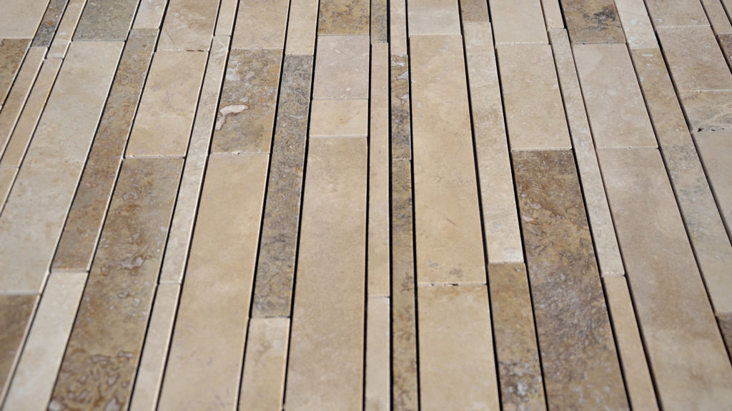 Travertine mosaic “Strips Tuscany Mix” Modern