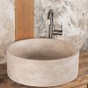 Lavabo rotondo in travertino "Tonda Slim"