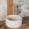 Lavabo piccolo in travertino "Tondino"