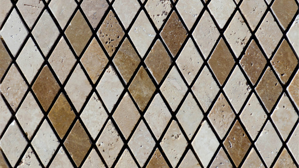 Travertine mosaic “Arlecchino Tuscany Mix” Polished